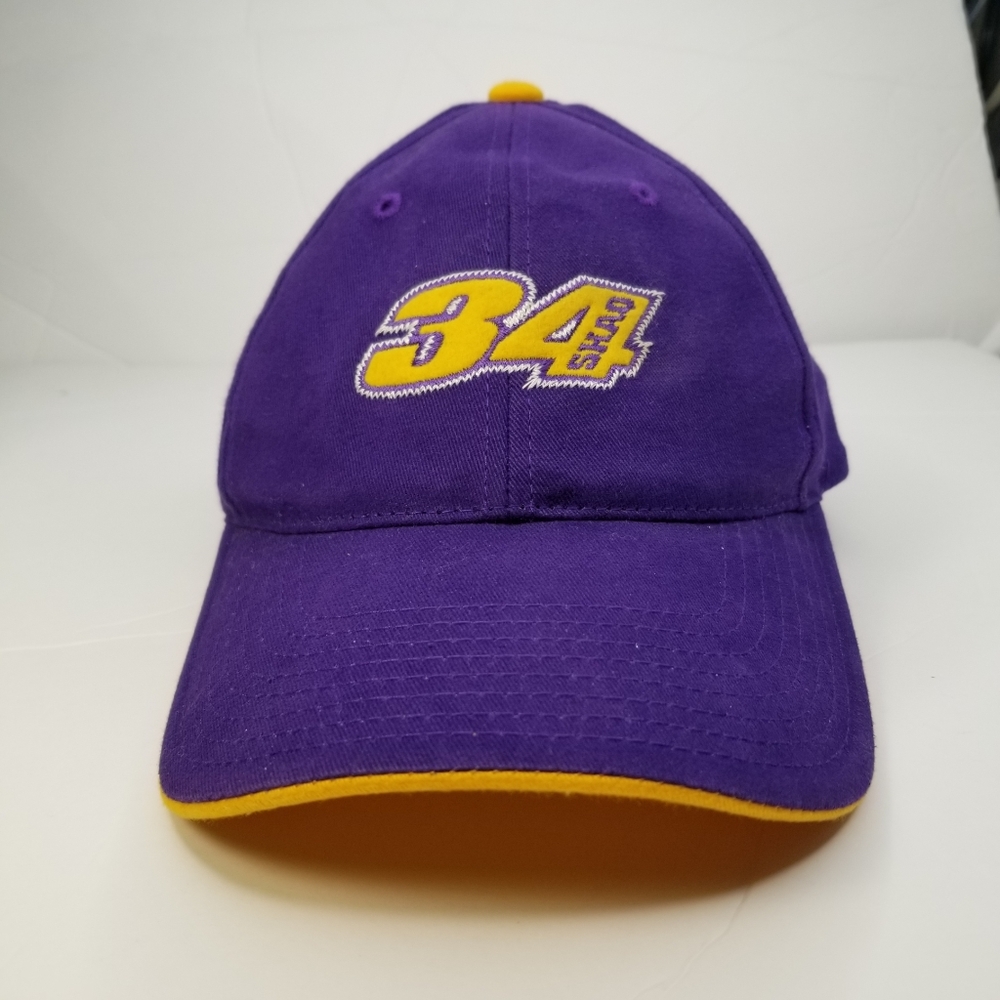 34 SHAQ PURPLE HOOK AND LOOP STRAPBACK BASEBALL CAP